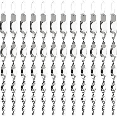 Rotierender, reflektierender Vogelschutz – PVC-Spiralstab mit Aufhängering – Für Garten, Zaun, Dach, Terrasse – 12 Stück (1/5)
