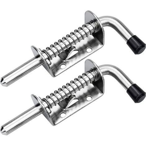 Ecleanfy - 2Pcs Verrou Porte de Garage Loquet a Ressort Boulons à Ressort en Acier Loquets et Verrous De Portes 128mm (1/5)