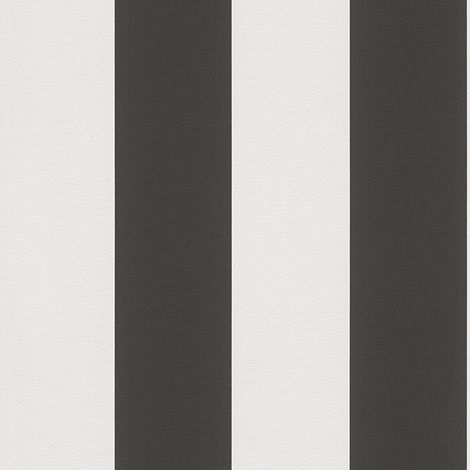 Stripes wallpaper wall Profhome 334213 non-woven wallpaper slightly textured with stripes matt black white 5.33 m2 (57 ft2)