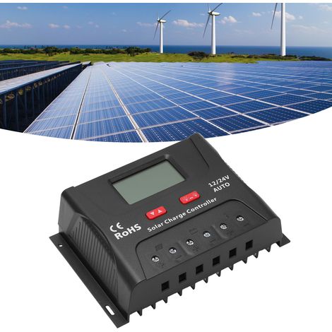 Contrôleur de charge/décharge solaire économique PWM série HP 50 A 12 V/24 V avec affichage LED et port USB (1/5)