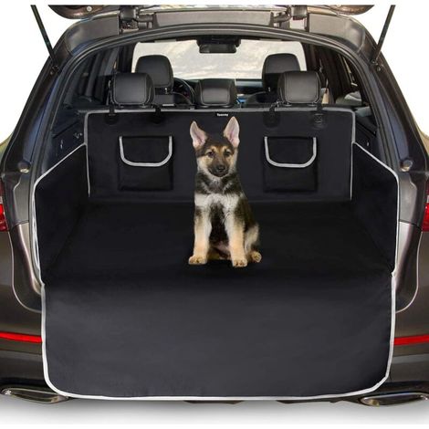 Protezione universale per bagagliaio auto per cani, 2 ampie tasche, impermeabile e antiscivolo, 185 x 105 cm, copertura per bagagliaio per la maggior parte delle auto, nero