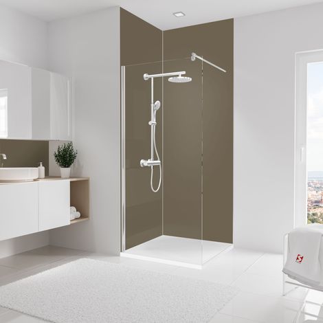 Lot de 2 panneaux muraux 90 x 255 cm, Taupe, Schulte