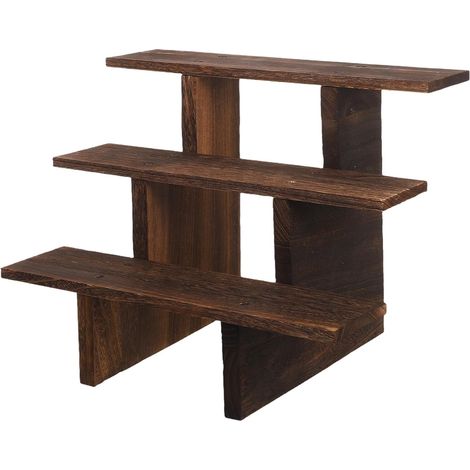 Présentoir de Table Bois pour Pots de Plantes Grasses Étagère Exposition Rustique pour Figurines et Poupées Organisateur de Bureau (1/5)