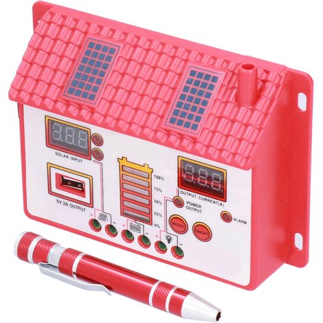 Contrôleur de charge solaire pour la conception de maisons, identification automatique 12V/24V, régulateur à affichage numérique LED, 20A. (1/5)