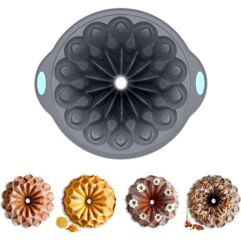 Teglia da forno in silicone da 25 cm con rivestimento antiaderente e struttura in metallo per una maggiore stabilità durante la cottura. - Crezuo