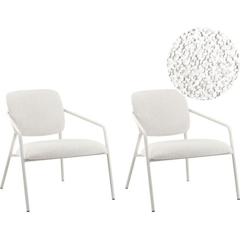 Sessel 2er Set LOA Stoff Cremeweiß