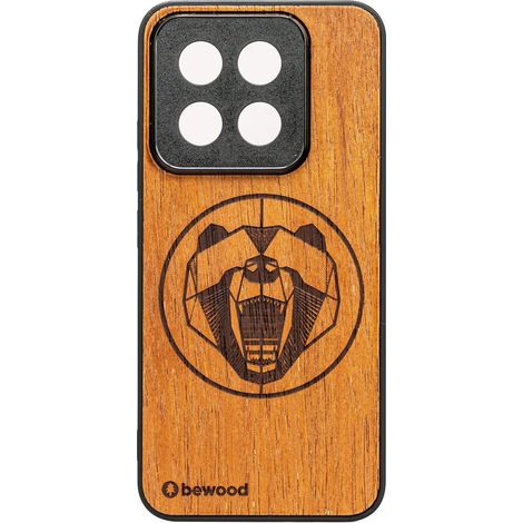 Custodia in legno Bewood per Xiaomi 14T MERBAU BEAR (1/2)