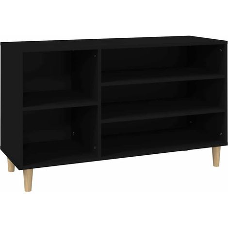 Scarpiera Mobile per scarpe Nera 102x36x60 cm in Legno Multistrato (1/5)