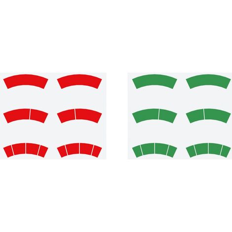 Riegler Aufkleber-Set, rote und grüne Kreisbögen, Ø-160, für Manometer (1/2)