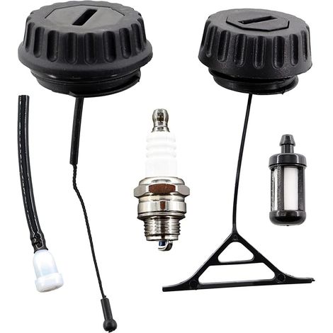 Bouchon de Carburant et Bouchon d'huile pour MS290 MS310 MS390 MS640 MS650 MS660 029 039 044 046 050 051 064 066 076 084 088 Tronçonneuse + Bougie d'allumage + Filtre à Carburant + Valve (1/5)
