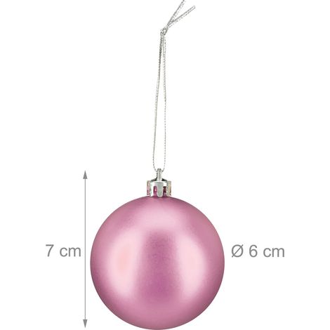 Set di 100 palline di Natale decorative opache 7 x 6 cm in polistirolo rosso 130017345