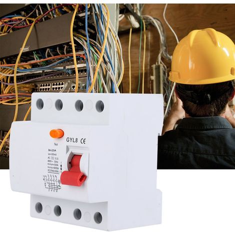 GYL8 Leitungsschutzschalter 4P 400VAC 50/60Hz IP20 Fehlerstromschutzschalter 4P-25A-300mA (1/5)
