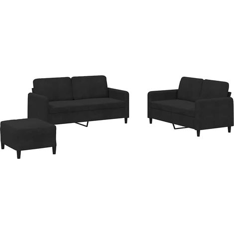 Maison Exclusive - Set di Divani 3 pz Nero in Velluto