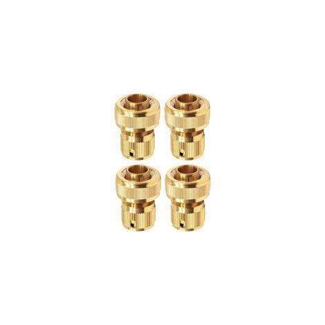 Raccord rapide en laiton pour tuyau d’arrosage – 4 pièces, diamètre 19 mm (3/4 pouce), compatible avec les tuyaux de jardin standard (1/5)