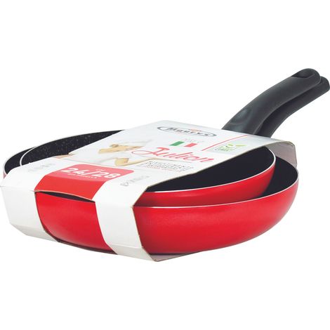 MAURY'S JULIEN SET BIS DI PADELLE 24 + 28 CM ANTIADERENTI COLORI ASSORTITI