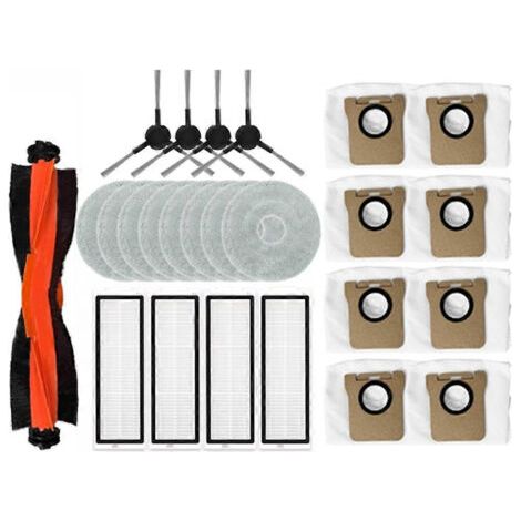 NALOOKAMIC Lot de 25 pièces pour aspirateur Xiaomi X20 Max / X20 Pro / D109GL / D102GL : brosse, filtre, lingette et sac à poussière. (1/4)