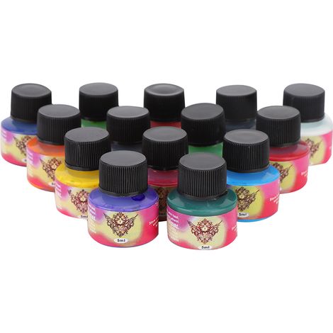14 teintes d'encre tatouage longue tenue, kit pigments de tatouage pour pratique, accessoire d'encrage. (1/5)