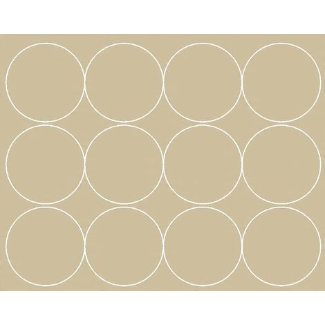 Adesivi circolari da 12 cm, 12 pezzi, beige lucido