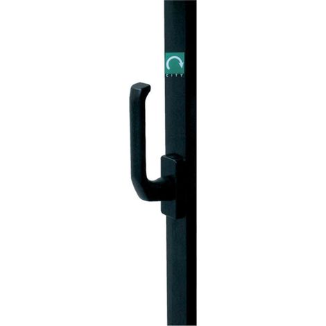 Crémone pompier 4300 à poignée rotative en applique hauteur 3000 mm noir RAL 9005 - ISEO