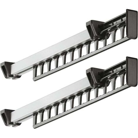 Appendiabiti estensibile, appendiabiti scorrevole, supporto per 12 grucce, lunghezza 312 mm, confezione da 2 (1/4)