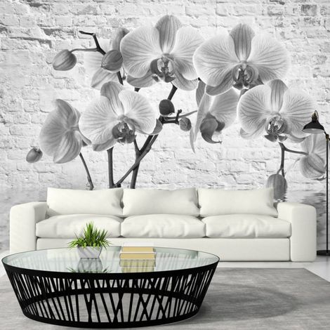 Papier Peint "Orchid in Shades of Gray" 140 x 200 cm (1/2)