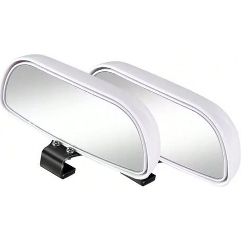 Rétroviseurs D'angle Mort, Retroviseur Conduite Accompagnée, Miroir D'angle Mort Pour Voiture Grand Angle 360 Réglable Rétroviseur, Additionnel Auxiliaire Universel Pour Angle Mort Auto Camion(Blanc) (1/2)