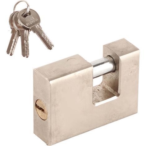 Cadenas horizontal rectangulaire antivol, étanche et inviolable, avec 6 clés pour porte et tiroir. (1/5)