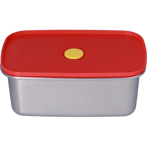 Boîte à lunch rouge non polluante, hermétique, légère et facile à nettoyer, de type bento, idéale pour les travailleurs (1000 ml). (1/5)