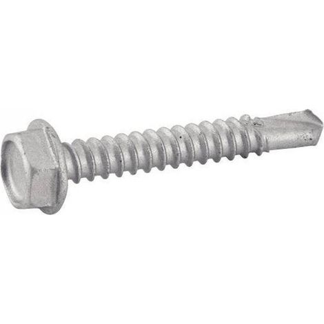 200 Vis Autoperceuses Tête Hexagonale à Embase 4.8 x 13 mm - DIN 7504 K - ISO 15480 - Inox A2 - D-Work