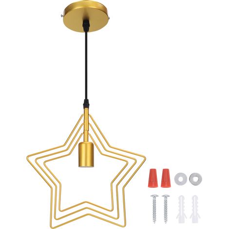 Suspension Luminaire Forme D Etoile - Douille E27 - Câble 90 Cm - Pour Intérieur Et Extérieur - 1 Pièce (1/5)