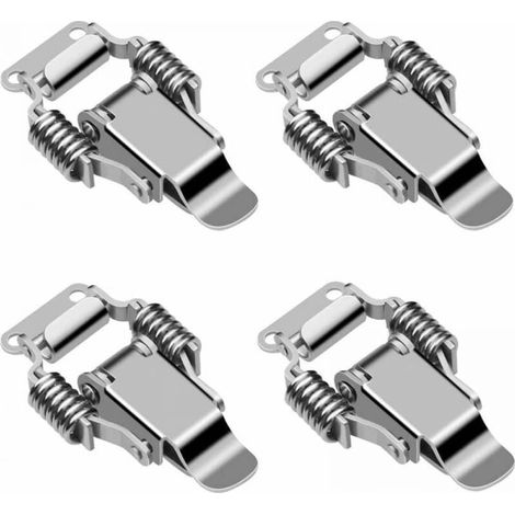 4Pcs Stainless Steel Clamp Latch Box Lock Lever Catch Lever Lock Door Hasp Toggle Latch Spring Loaded Clasp Toggle Latch (1/5)