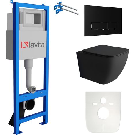 LAVITA WC Set mit Vorwandelement, Wand-WC und Spülknopf (1/5)