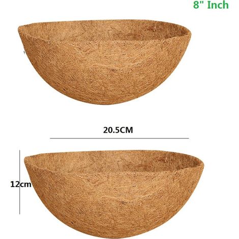 Liner Pour Panier Suspendu - Fibre De Coco Rond - 20 Cm - Pour Jardinage Intérieur Et Extérieur - 2 Pièces (1/4)
