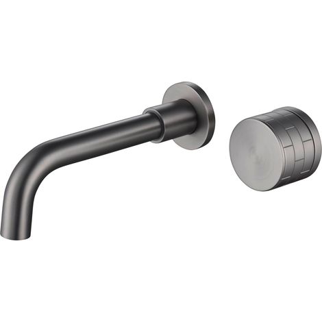 ROBINET DE LAVABO MURAL 042 EN LAITON GUN BLACK COLLECTION PERNESSE (1/3)