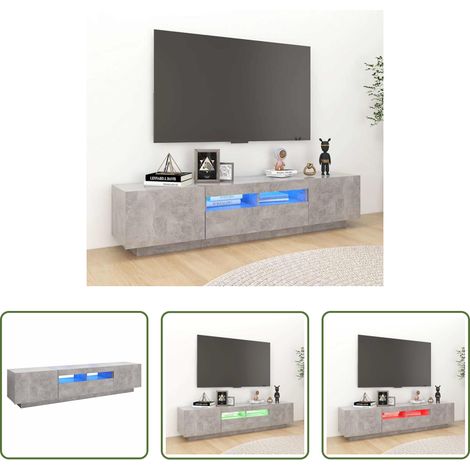 LED-Leuchten - TV-Schrank mit LED-Leuchten Betongrau 180x35x40 cm (1/5)