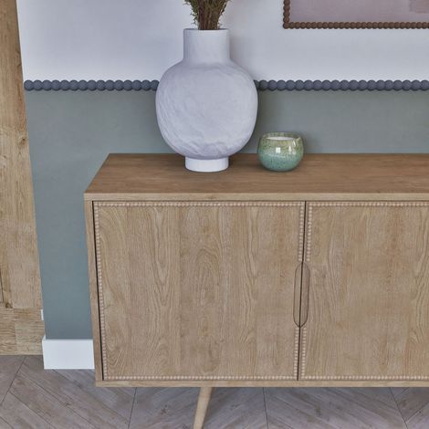 Moulure murale décorative en bois PERLA 11 - 1,1 x 100 cm - Brut sans peinture - Cimaise - Plinthe - Baguette d'ornement