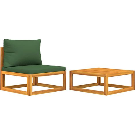 Maison Exclusive - Salon de jardin avec coussins 2 pcs bois massif acacia (1/5)