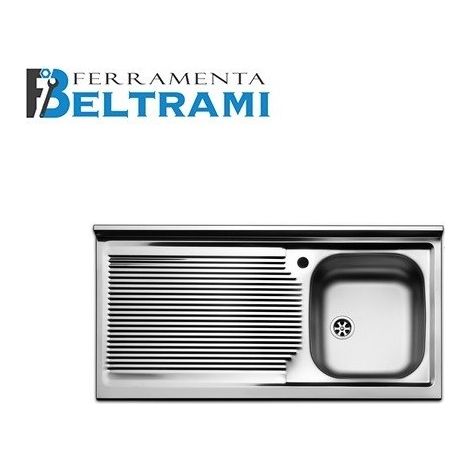 Lavello appoggio acciaio inox 1 vasca cm 100 cm 100 gocciolatoio sx (1/2)