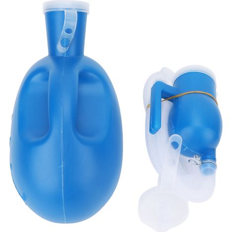 Bouteille d'urine 2000ml, grand volume, étanche robuste, portable pour personnes âgées, patients, usage domestique et hospitalier, bleu. (1/5)