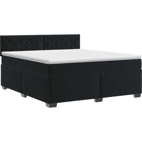 Maison Exclusive - Letto box spring con materasso Nero 140 x 190 cm Velluto (1/5)
