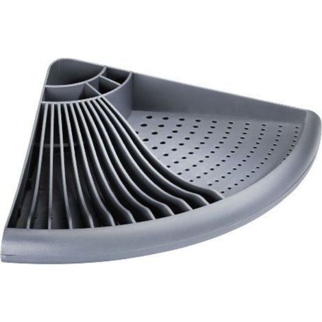 Panier égouttoir d'évier en plastique – Forme triangulaire pour espaces confinés – Dimensions 50x9x35 cm – Couleur gris (1/5)
