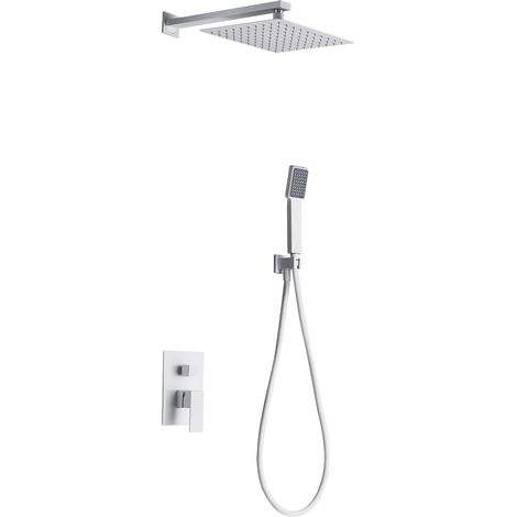 IMEX - columna ducha empotrada con grifo blanco