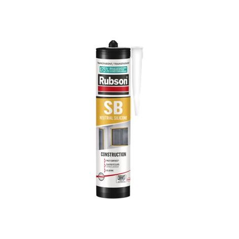 Rubson SB, Mastic Silicone Neutre Bâtiment, Special Chantier, Certifié Snjf, Transparent, Cartouche de 280 ml