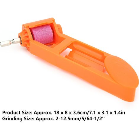 Meuleuse d'affûtage portable, affûteuse de meules pour perceuse électrique, affûteuse de forets, affûteuse de forets à queue droite, orange (1/5)