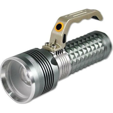 TrAdE Shop Traesio - Torcia Tattica 1 Led Cree Con Zoom Ricaricabile Emergenza A Batterie 1820 - (1/3)