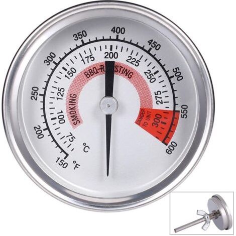 Thermomètre de Four en Acier Inoxydable Thermomètre pour Barbecue Grill fumoir Thermomètre 75 ℃ à 300 ℃ et 150 ℉ à 600 ℉ (Type B 300°C) (1/5)