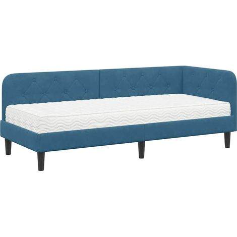 Maison Exclusive - Cornice del letto ad angolo Blu 80 x 200 cm Velluto