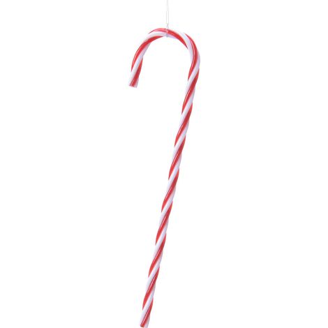 Pendente per albero di Natale in plastica Bastoncino di Zucchero rosso e bianco da 13cm