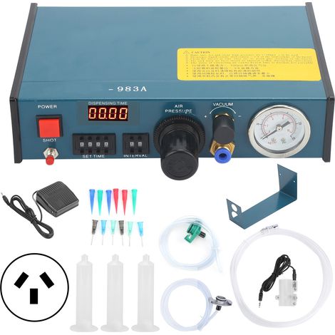 Doseur de colle automatique numérique 983A avec minuterie manuelle, contrôleur de distribution AC220-240V, prise AU, pistolet applicateur précis pour bricolage (1/5)