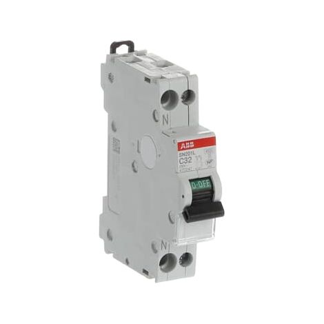 Interruttore magnetotermico 1P+N 32A - Curva C - 4,5 kA - Collegamento a vite - ABB - 470241